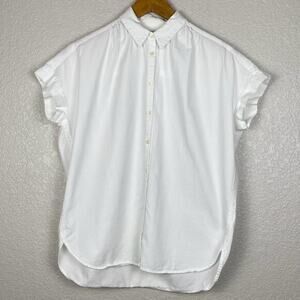 Madewell Central‎ Button Up Shirt Womens XXS White Cotton Poplin Coastal Preppy